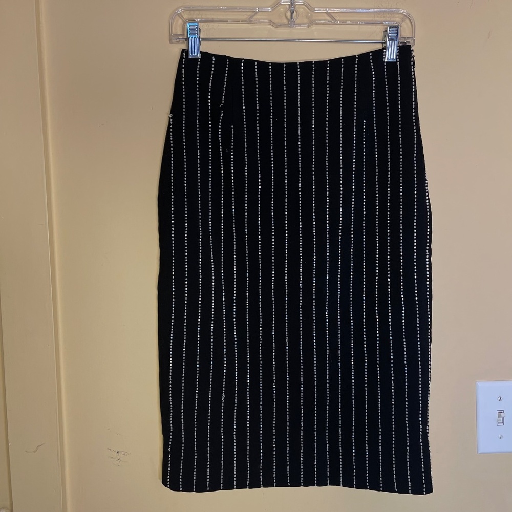 Moschino Black and White Striped Pencil Skirt - Picture 7 of 14